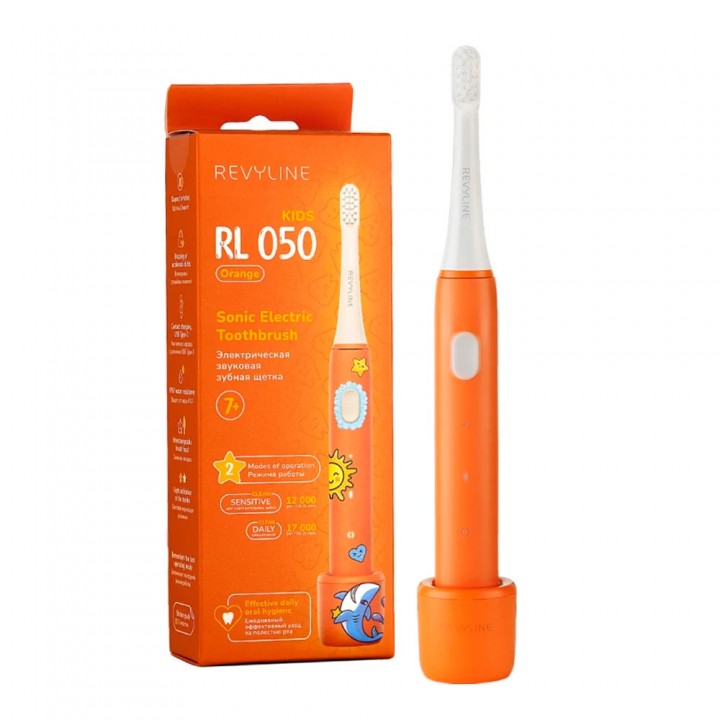 Звуковая зубная щётка Revyline RL 050 Kids, Orange